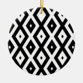 Schwarzweißdiamantmuster Keramik Ornament (Vorne)