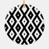 Schwarzweißdiamantmuster Keramik Ornament (Hinten)