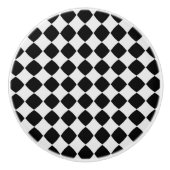 Schwarzweißdiamantmuster Keramikknauf (Vorderseite)