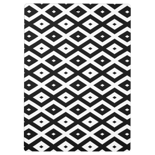 Schwarzweißdiamantmuster Klemmbrett (Rückseite)