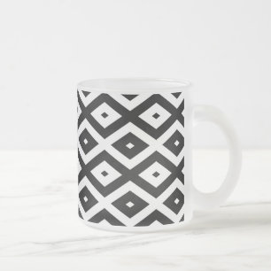 Schwarzweißdiamantmuster Mattglastasse