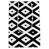 Schwarzweißdiamantmuster Mittlere Geschenktüte (Rückseite)