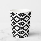 Schwarzweißdiamantmuster Pappbecher (Rechts)