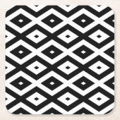 Schwarzweißdiamantmuster Rechteckiger Pappuntersetzer (Vorderseite)