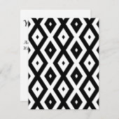 Schwarzweißdiamantmuster RSVP Karte (Vorne/Hinten)