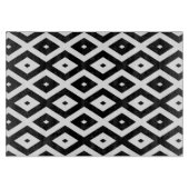 Schwarzweißdiamantmuster Schneidebrett (Vorderseite)
