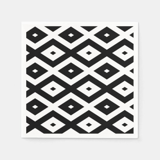 Schwarzweißdiamantmuster Serviette (Vorderseite)
