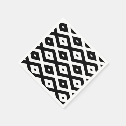 Schwarzweißdiamantmuster Serviette (Ecke)