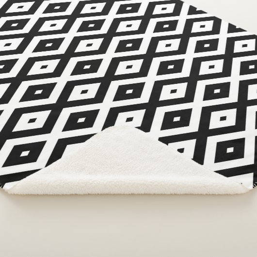 Schwarzweißdiamantmuster Sherpadecke (3/4)