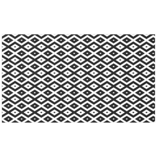 Schwarzweißdiamantmuster Tischdecke (Vorderseite (Horizontal))