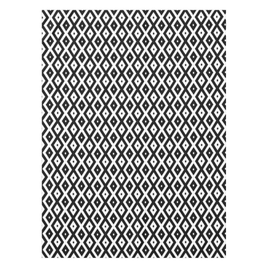 Schwarzweißdiamantmuster Tischdecke (Vorderseite)