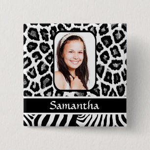 Schwarzweißdruck Button