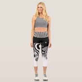 Schwarzweißdruck Capri Leggings (Vorderseite)