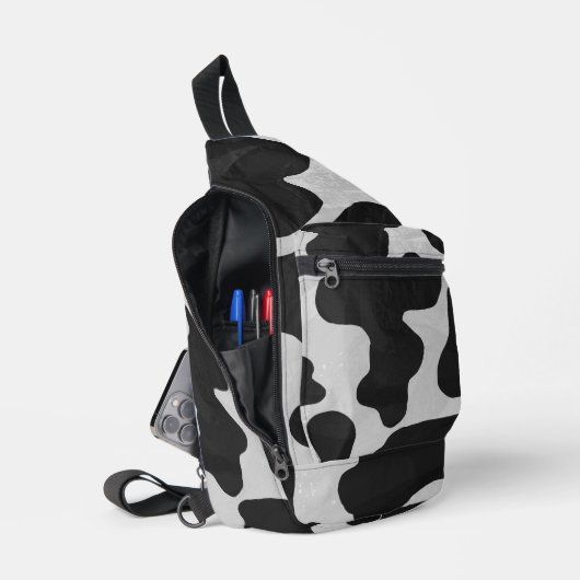 Schwarzweißdruck Crossbody Bag (Offen)