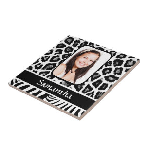 Schwarzweißdruck Fliese