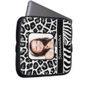 Schwarzweißdruck Laptopschutzhülle (Vorne Rechts)