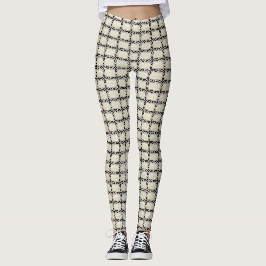 Schwarzweißdruck Leggings (Vorderseite)