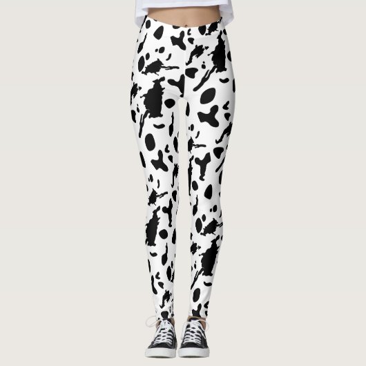 Schwarzweißdruck Leggings (Vorderseite)