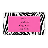 Schwarzweißdruck mit weißem Zebra mit Hot Rosa (Vorne)