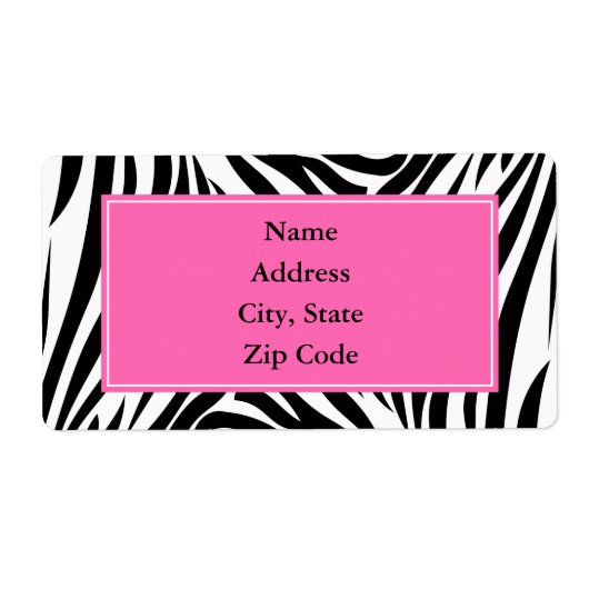 Schwarzweißdruck mit weißem Zebra mit Hot Rosa (Vorne)