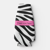 Schwarzweißdruck mit weißem Zebra mit Hot Rosa Flaschenkühler (Vorderseite)