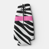 Schwarzweißdruck mit weißem Zebra mit Hot Rosa Flaschenkühler (Rückseite)