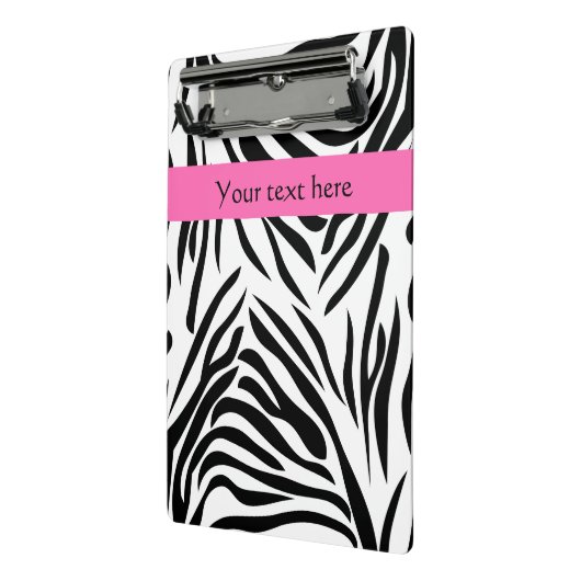Schwarzweißdruck mit weißem Zebra mit Hot Rosa Mini Klemmbrett (Gewinkelt2)
