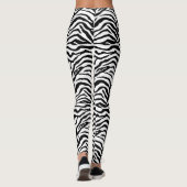 Schwarzweißdruck mit Zebra-Streifen Leggings (Rückseite)
