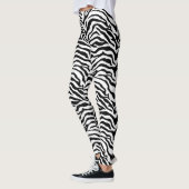 Schwarzweißdruck mit Zebra-Streifen Leggings (Links)