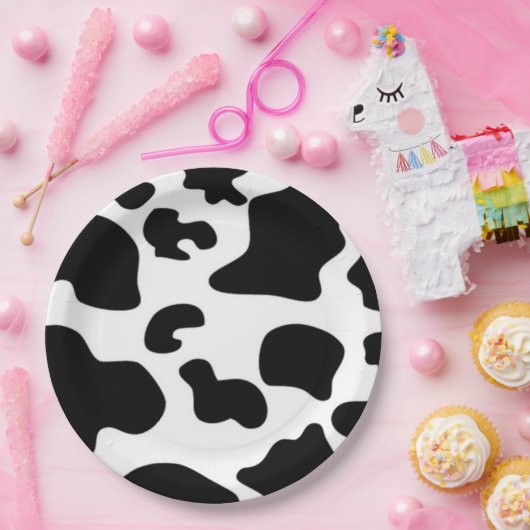 Schwarzweißdruck Pappteller (Party)