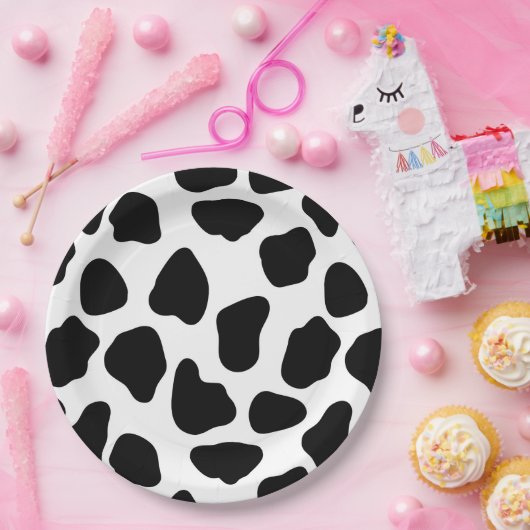 Schwarzweißdruck Pappteller (Party)