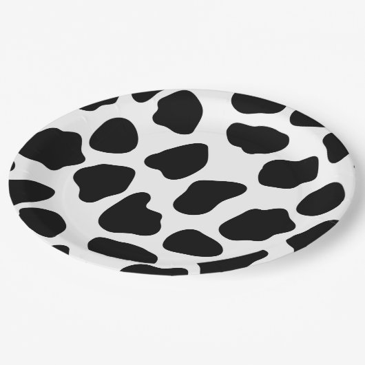 Schwarzweißdruck Pappteller (Schrägansicht)