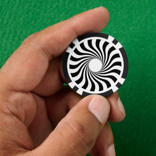Schwarzweißdruck Pokerchips (Hand)