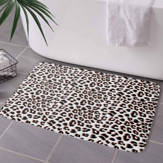 Schwarzweißdruck und Weißleopard Badematte