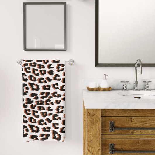 Schwarzweißdruck und Weißleopard Badhandtuch Set