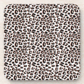 Schwarzweißdruck und Weißleopard Getränkeuntersetzer (Vorderseite)
