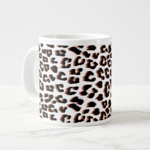 Schwarzweißdruck und Weißleopard Jumbo-Tasse
