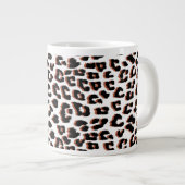 Schwarzweißdruck und Weißleopard Jumbo-Tasse (Vorderseite Rechts)