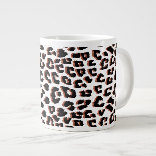 Schwarzweißdruck und Weißleopard Jumbo-Tasse (Vorderseite Rechts)