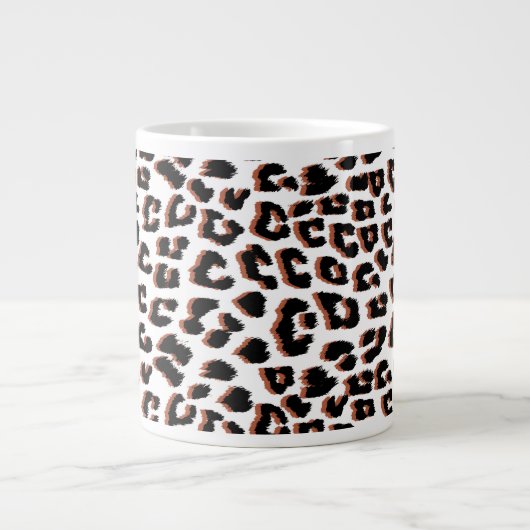 Schwarzweißdruck und Weißleopard Jumbo-Tasse (Vorderseite)