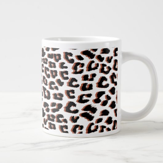Schwarzweißdruck und Weißleopard Jumbo-Tasse (Rechts)