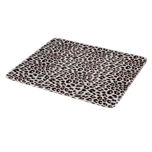 Schwarzweißdruck und Weißleopard Schneidebrett (Ecke)