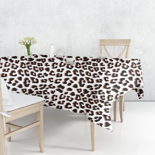 Schwarzweißdruck und Weißleopard Tischdecke