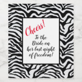 Schwarzweißdruck Zebra Weinetikett (Einzelnes Label)