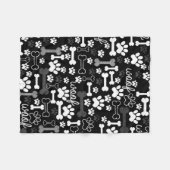 Schwarzweißdrucke und -knochen fleecedecke (Vorderseite (Horizontal))