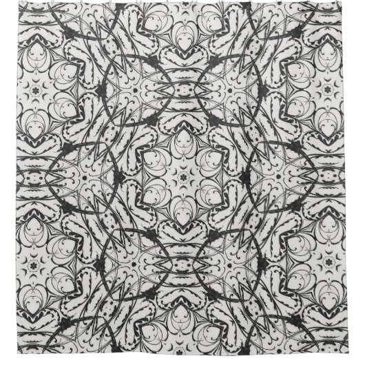 Schwarzweißduschvorhang Duschvorhang (Vorderseite)