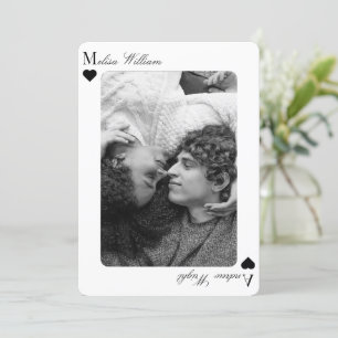 Schwarzweiße Fotokarte Hochzeit Einladung