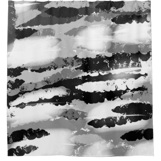 SCHWARZWEISSE, MODERNE TRENDY EINFACH ABSTRAKT DUSCHVORHANG (Vorderseite)