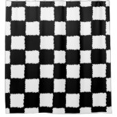 Schwarzweißeffekt des karierten Spritzers Duschvorhang (Vorderseite)