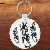 Schwarzweißeidechse im Stammesstil Schlüsselanhänger (Vorderseite)